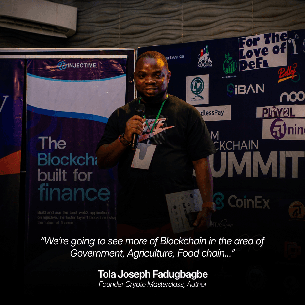 “We’re going to see more of blockchain in the area of government, agriculture, food chain…” — Tola Joseph Fadugbagbe, Founder, Crypto Masterclass · Author